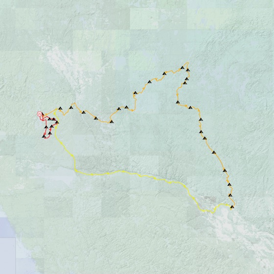 Preview of the Rivière Coulonge route map (CalTopo)