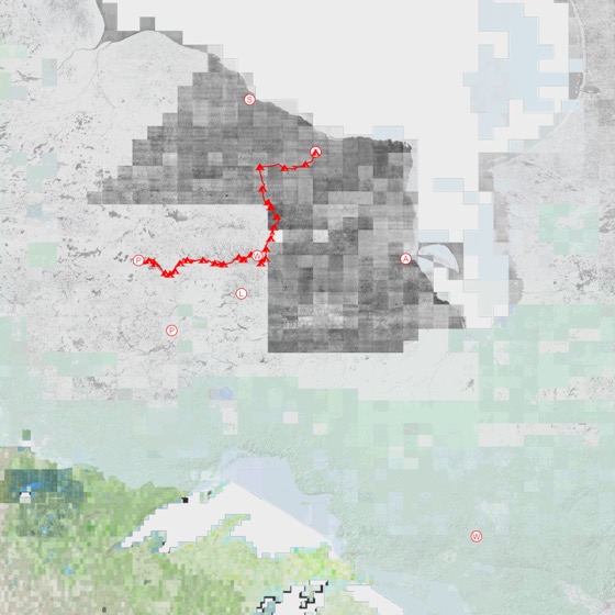 Preview of the Winisk River route map (CalTopo)